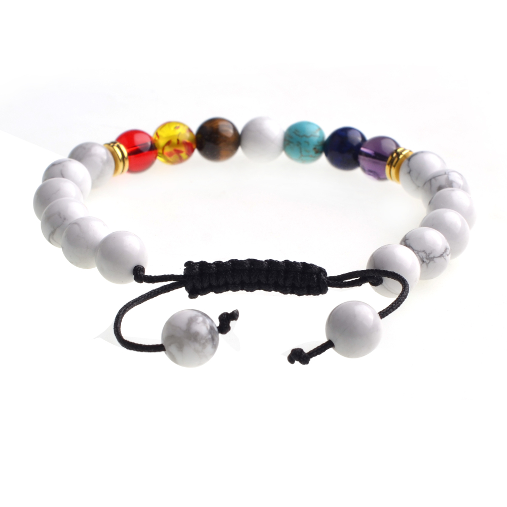 Natural Stone Agate Lava Stone 8mm Energy Volcanic Stone Couples Colorful Buddha Beads Hand String Bracelet Tide