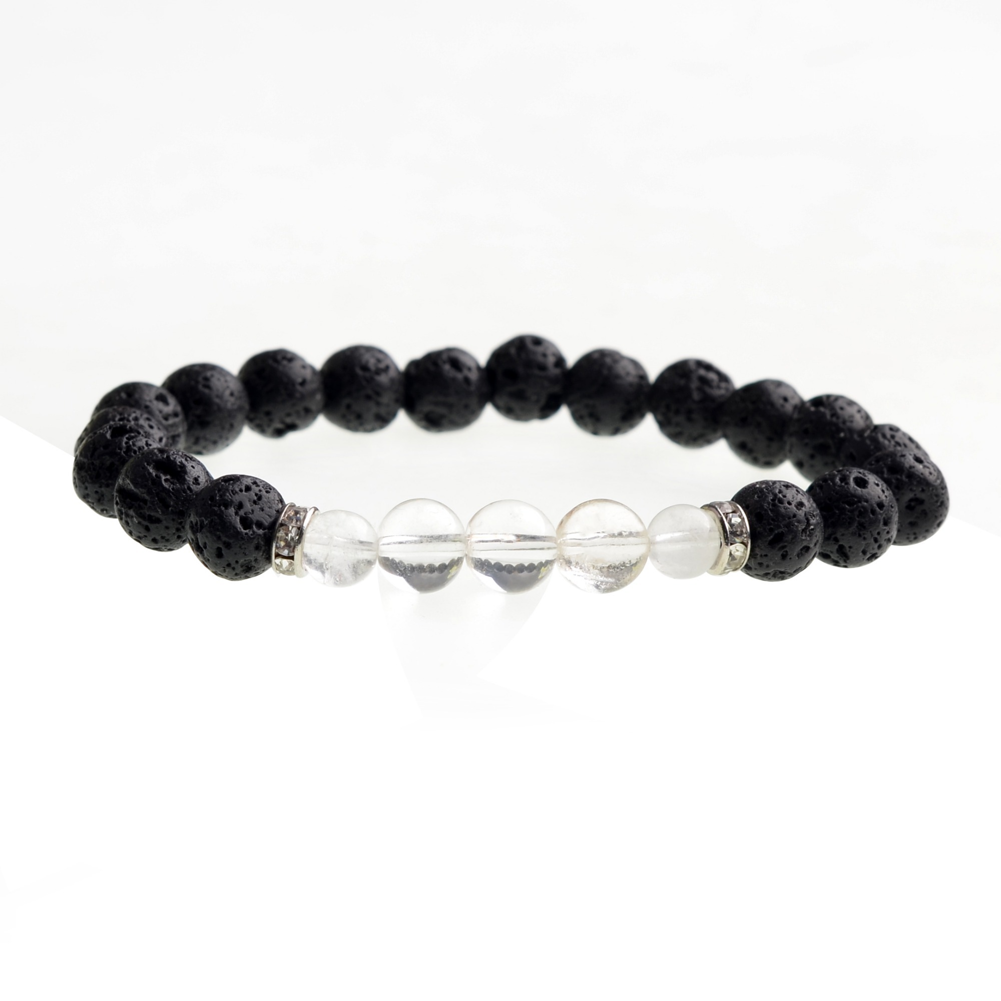 8MM &10MM	Lava Stone Beads Natural Stone Bracelet, Men Jewelry, Stretch Yoga Bracelet