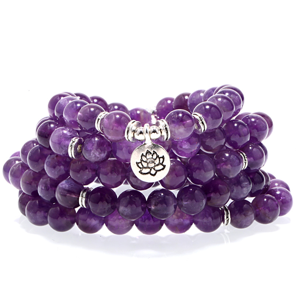 Fashion 108 Seven Chakras Tiger's Eye Stone Bracelet Natural energetic Jewelry