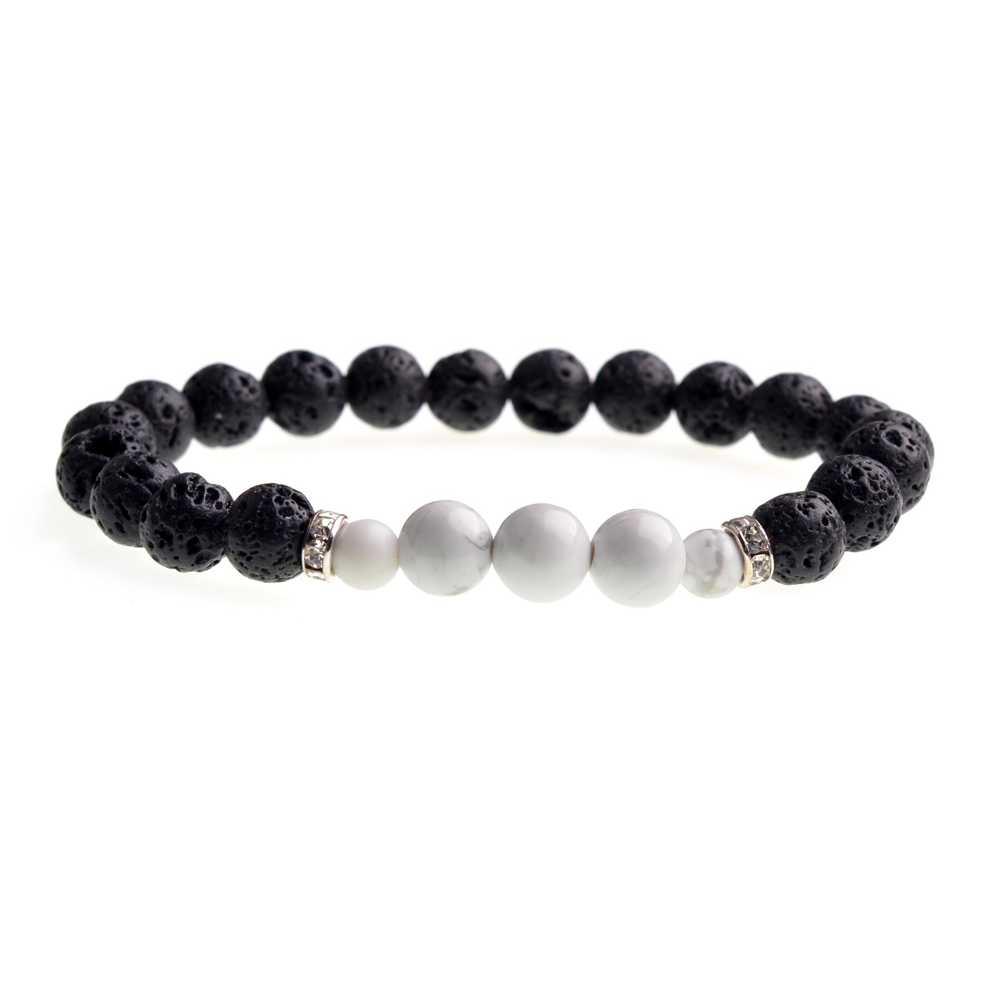 8MM &10MM	Lava Stone Beads Natural Stone Bracelet, Men Jewelry, Stretch Yoga Bracelet