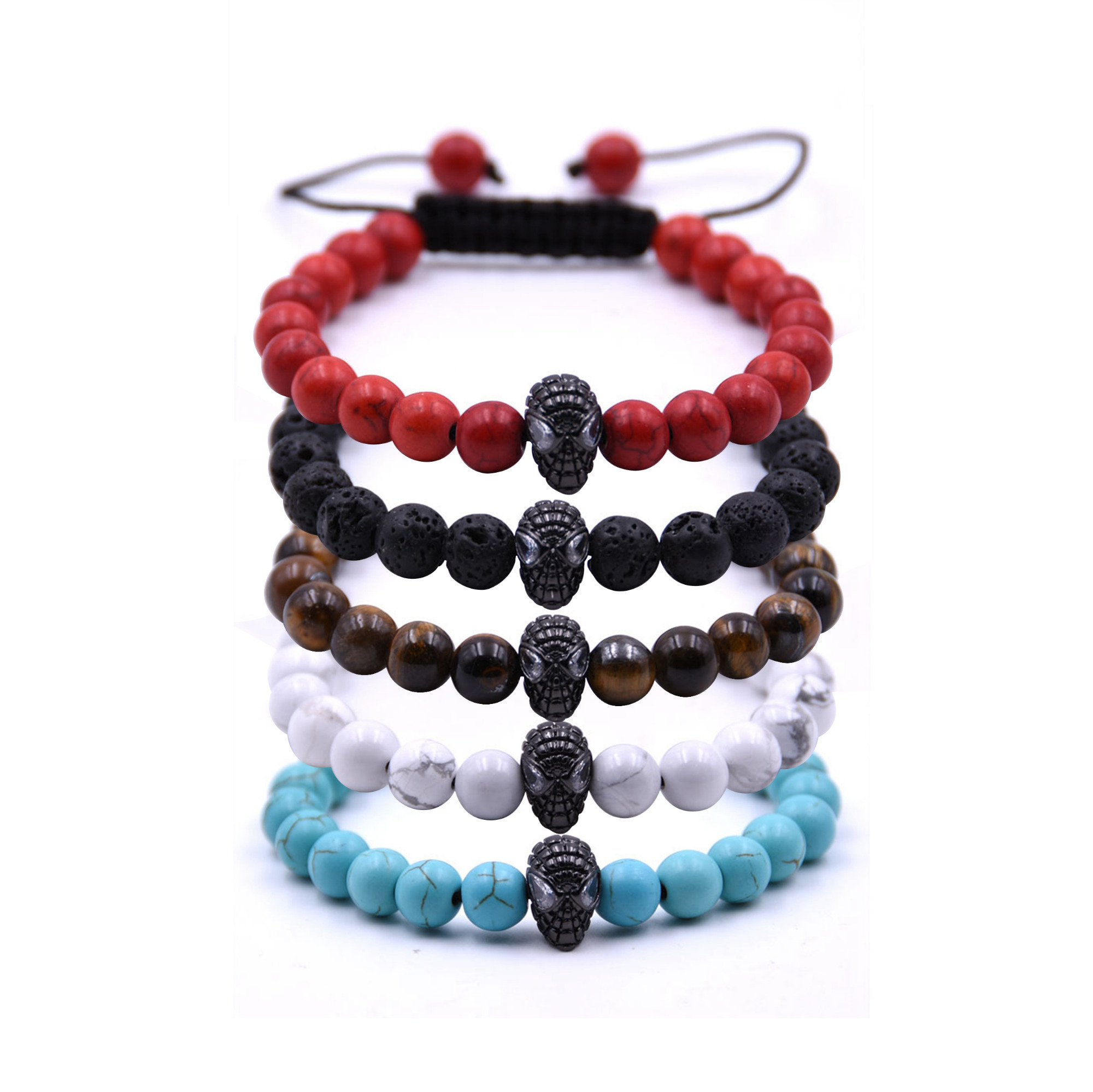 8MM Turquoise Black Alien Braided Bracelet