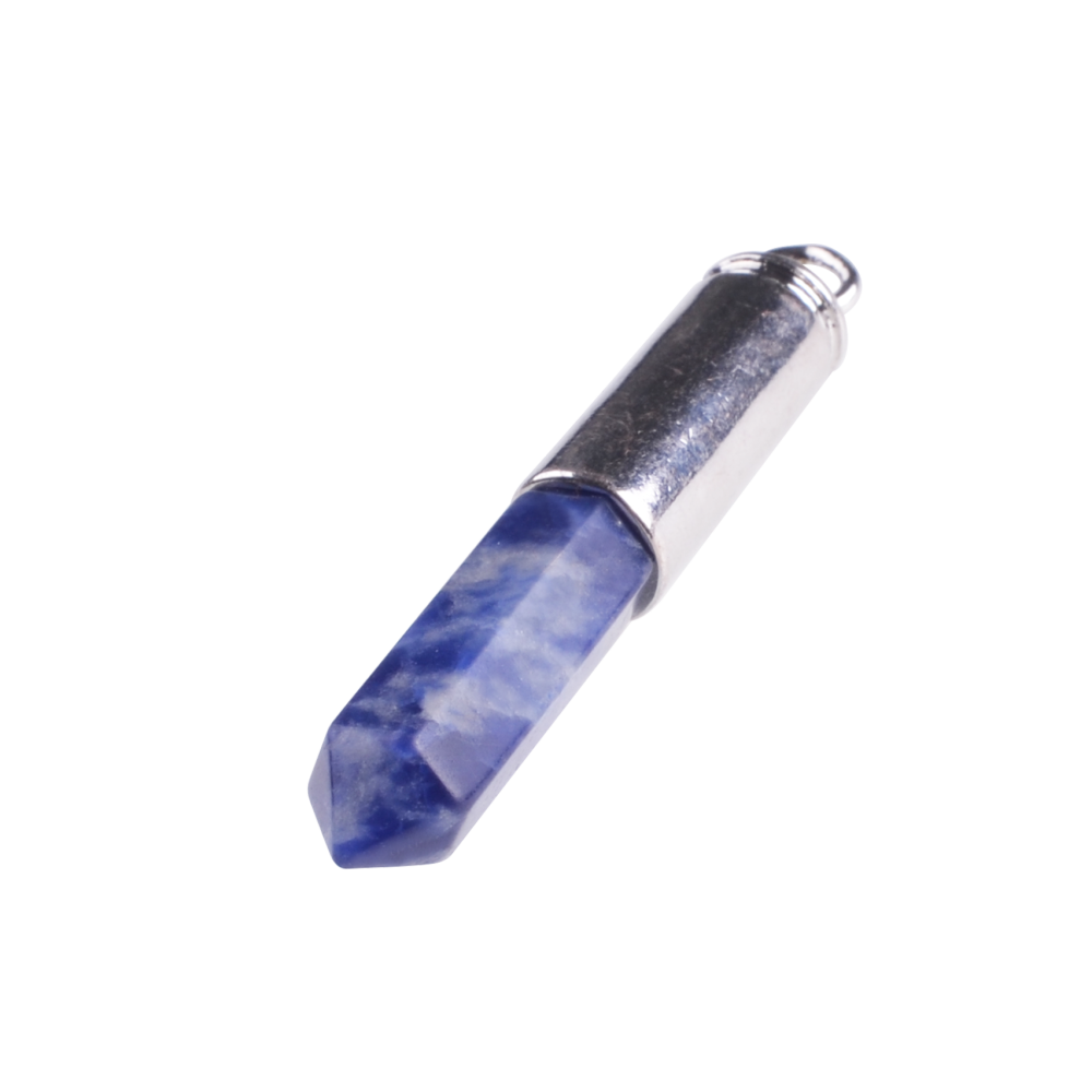 Natural Agate Stone Bullet Chakra Healing Gemstone Pendant Necklace