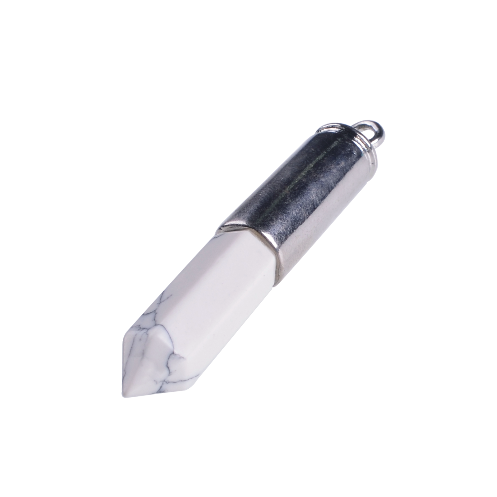 Natural Agate Stone Bullet Chakra Healing Gemstone Pendant Necklace