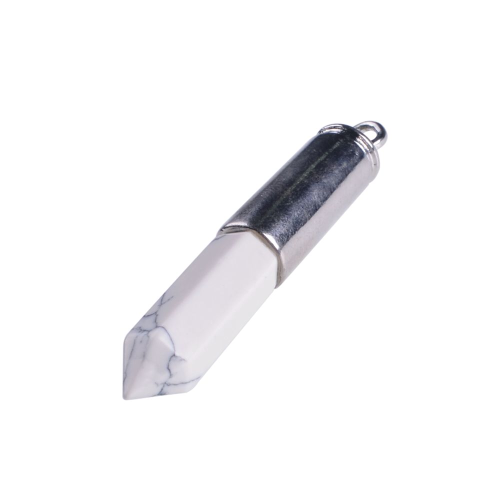 Natural Agate Stone Bullet Chakra Healing Gemstone Pendant Necklace