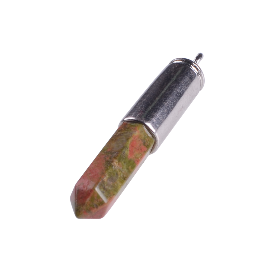 Natural Agate Stone Bullet Chakra Healing Gemstone Pendant Necklace
