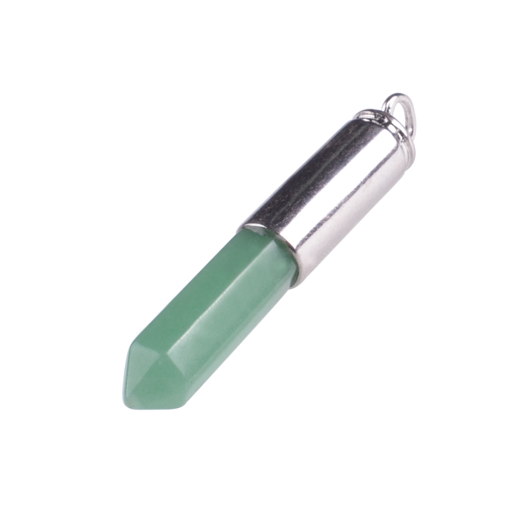 Natural Agate Stone Bullet Chakra Healing Gemstone Pendant Necklace