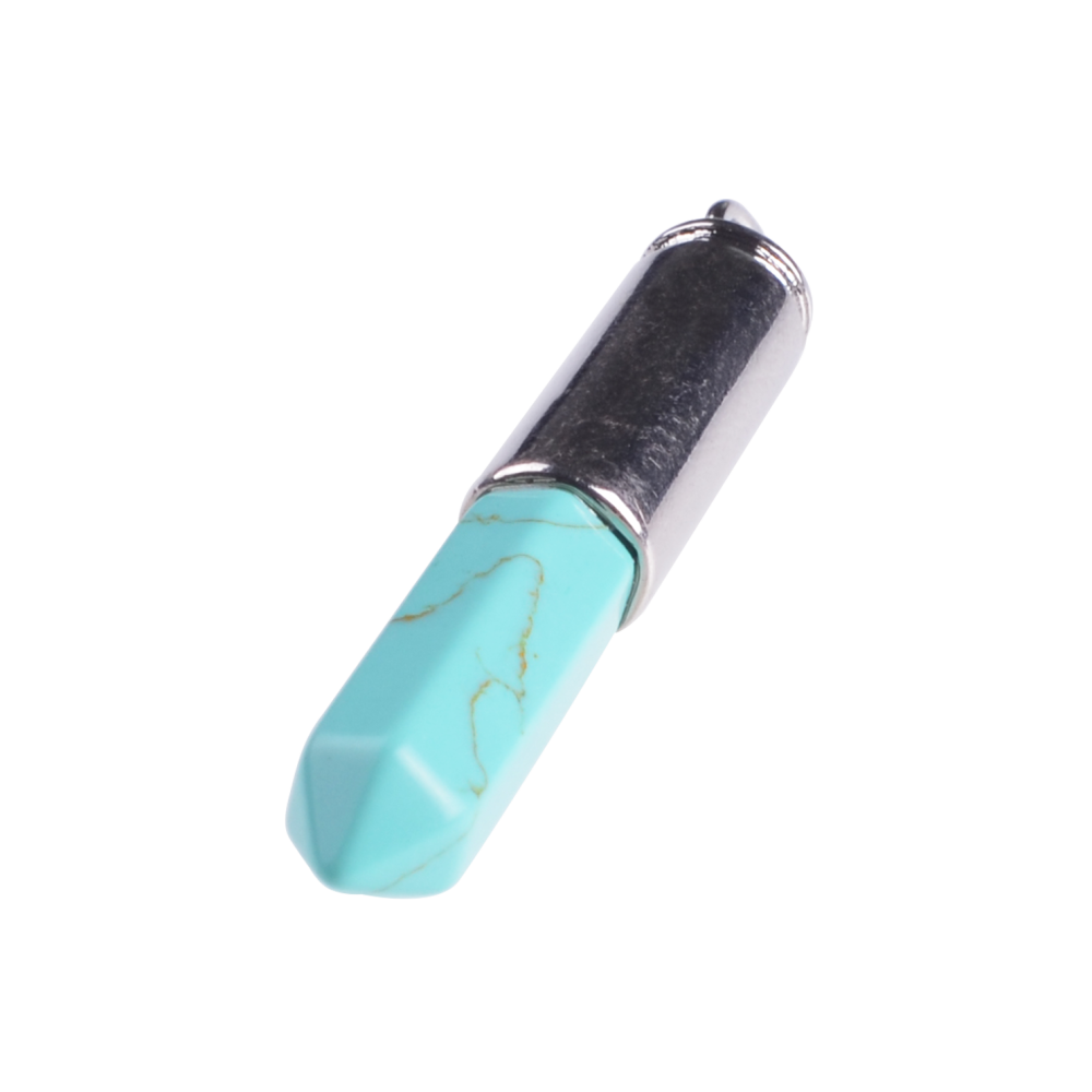 Natural Agate Stone Bullet Chakra Healing Gemstone Pendant Necklace