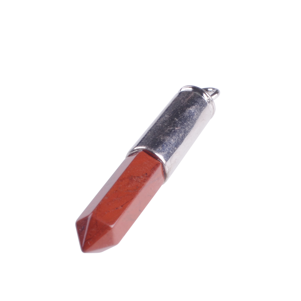 Natural Agate Stone Bullet Chakra Healing Gemstone Pendant Necklace