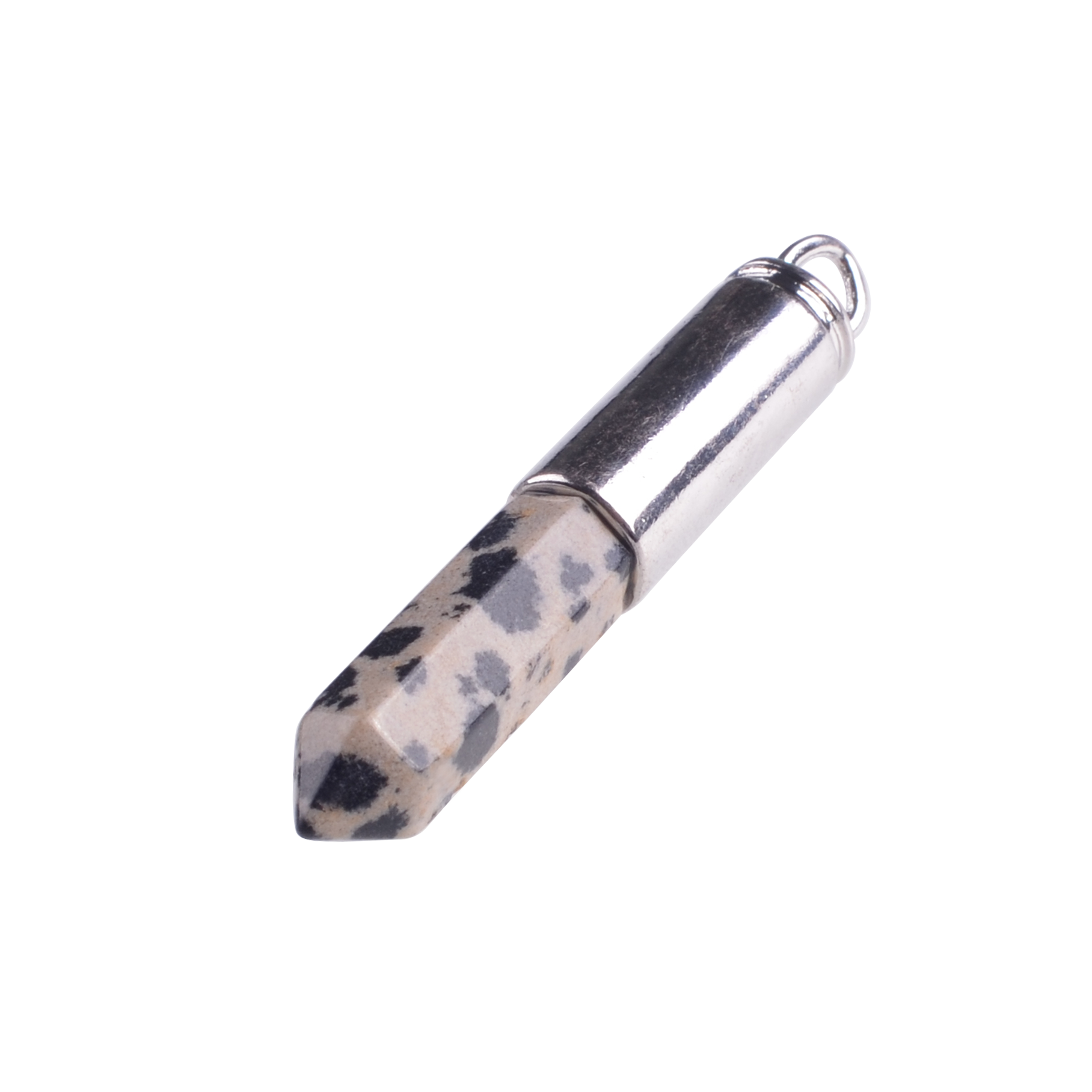 Natural Agate Stone Bullet Chakra Healing Gemstone Pendant Necklace