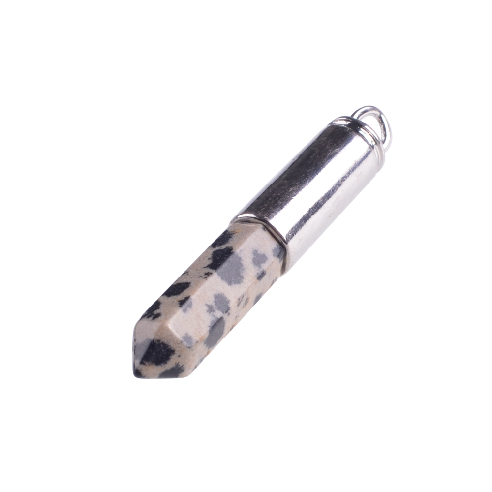 Natural Agate Stone Bullet Chakra Healing Gemstone Pendant Necklace