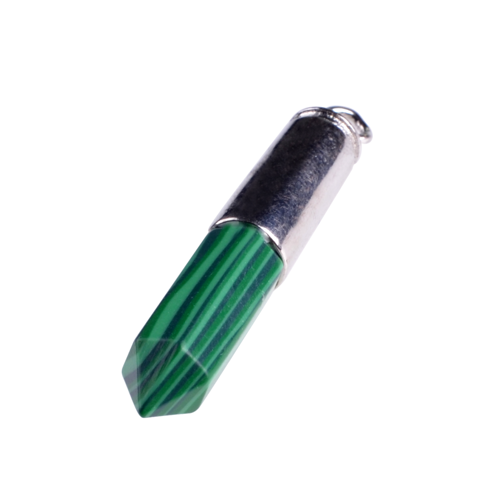 Natural Agate Stone Bullet Chakra Healing Gemstone Pendant Necklace