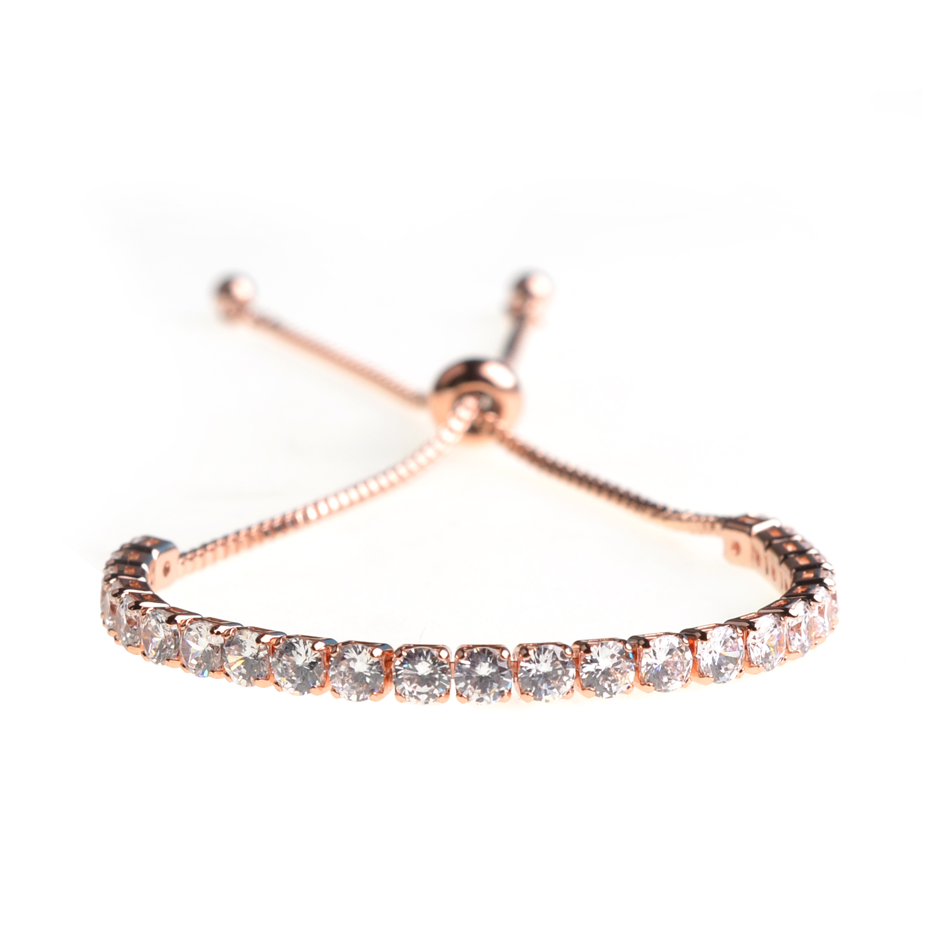 Fashion Alloy Adjustable Charm Bracelet Woman's Simple Diamond-studded Jewelry