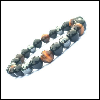 Hematite Tiger Eye Black Onyx 8MM Mixed Color Bracelet