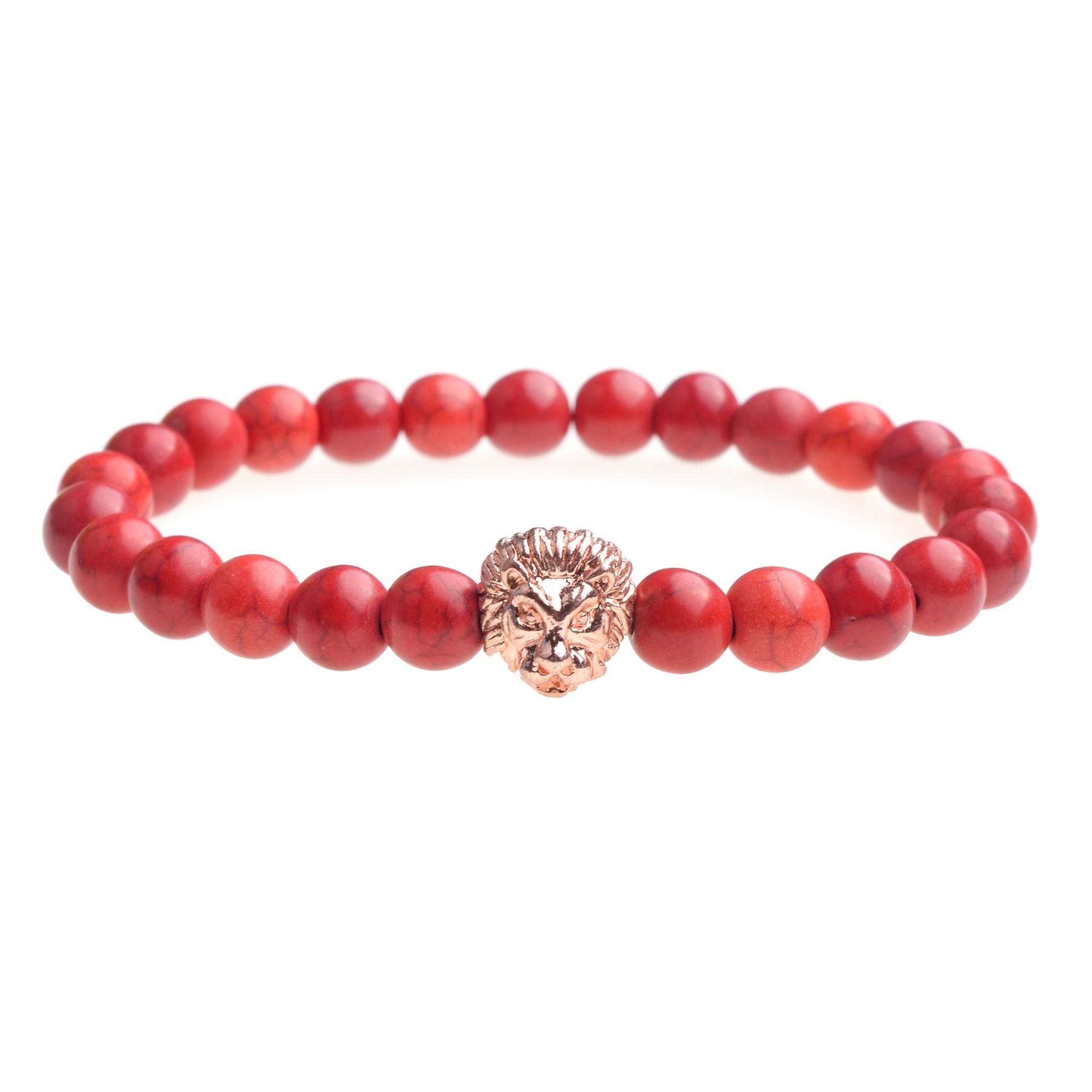 Natural Gemstone Bracelet Lion Head beads Bangles Charm For Men and Women