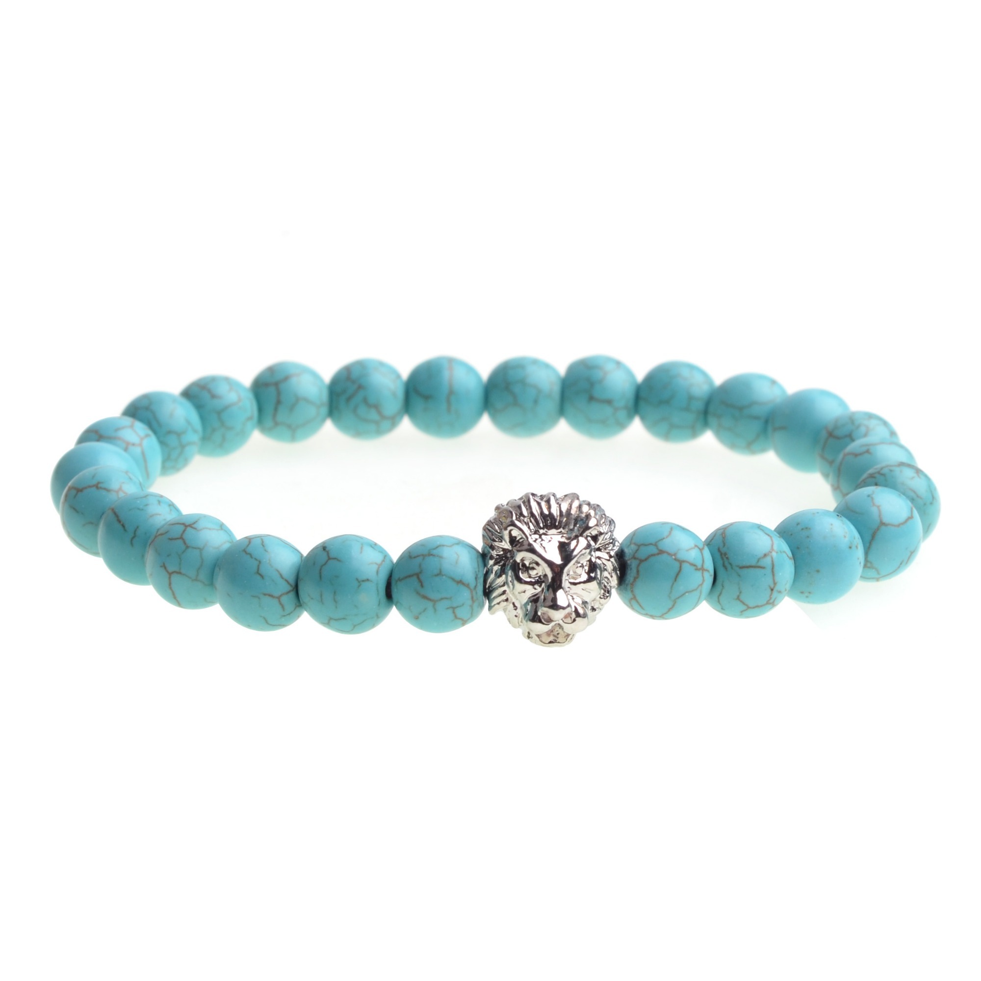 Natural Gemstone Bracelet Lion Head beads Bangles Charm For Men and Women