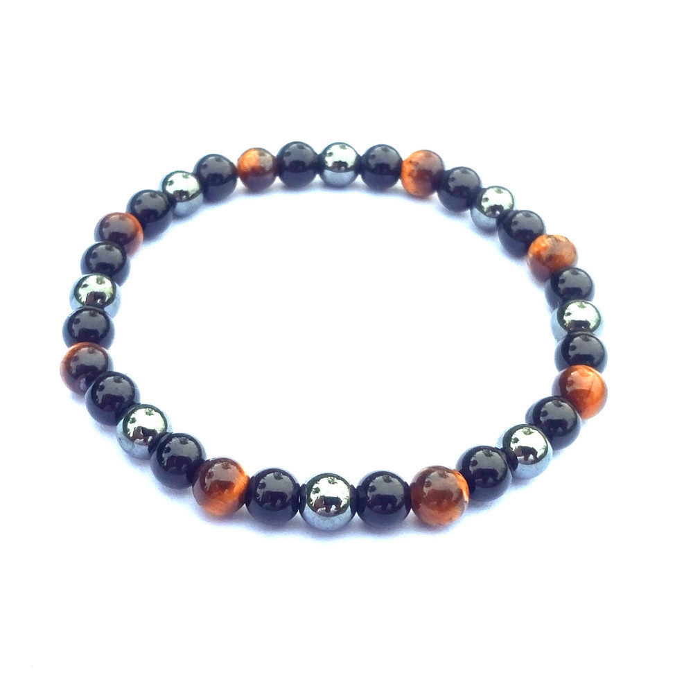 Hematite Tiger Eye Black Onyx 8MM Mixed Color Bracelet