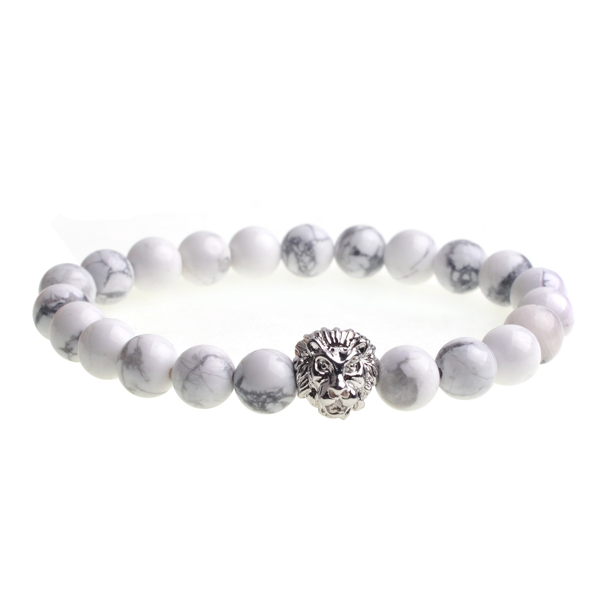 Natural Gemstone Bracelet Lion Head beads Bangles Charm For Men and Women