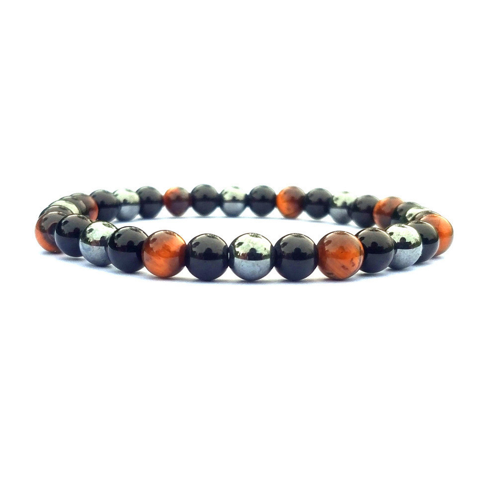 Hematite Tiger Eye Black Onyx 8MM Mixed Color Bracelet