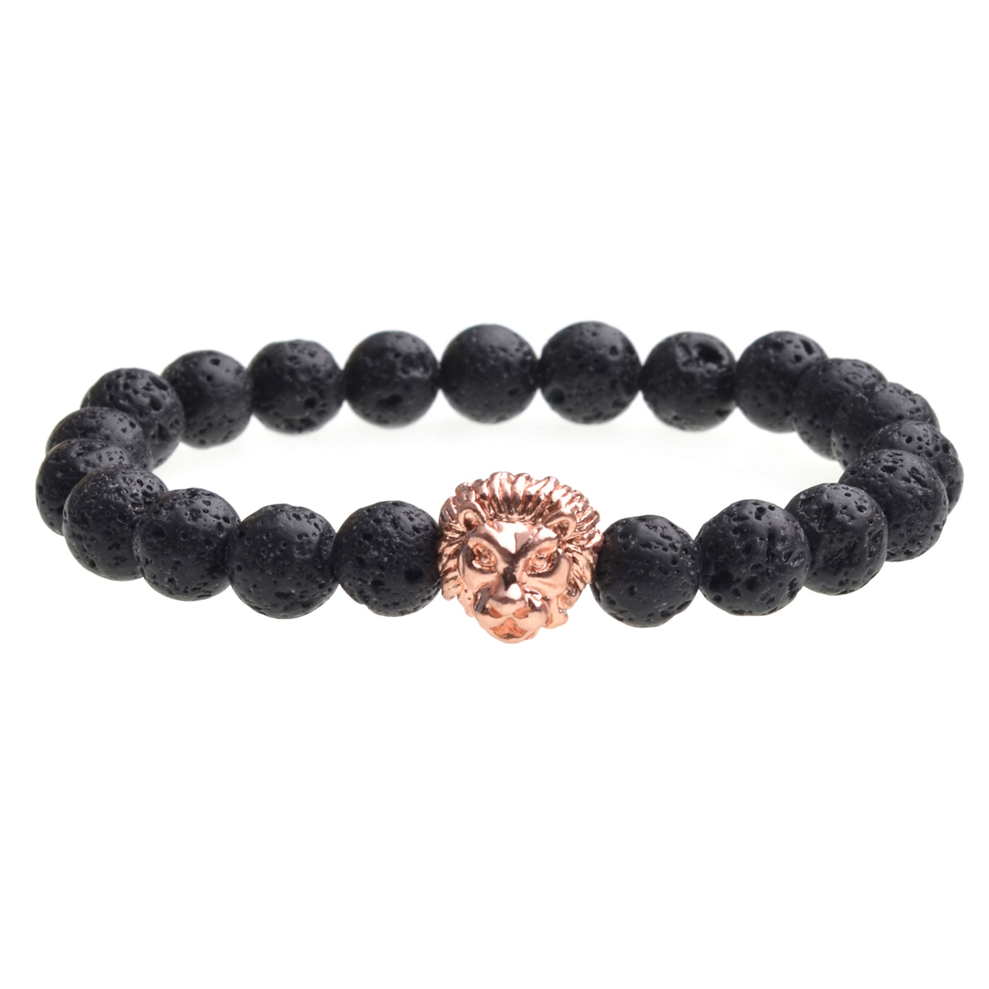 Natural Gemstone Bracelet Lion Head beads Bangles Charm For Men and Women
