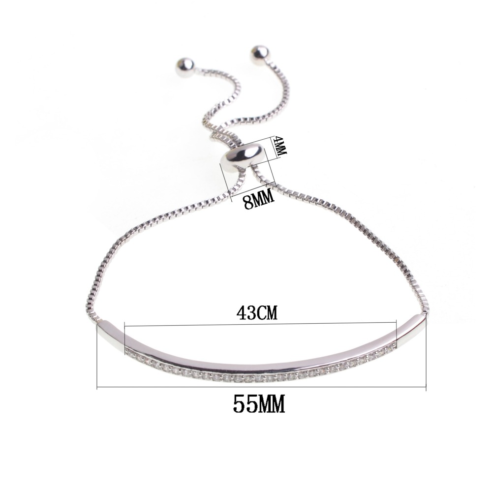 Fashion Alloy Adjustable Charm Bracelet Woman's Simple Diamond-studded Jewelry