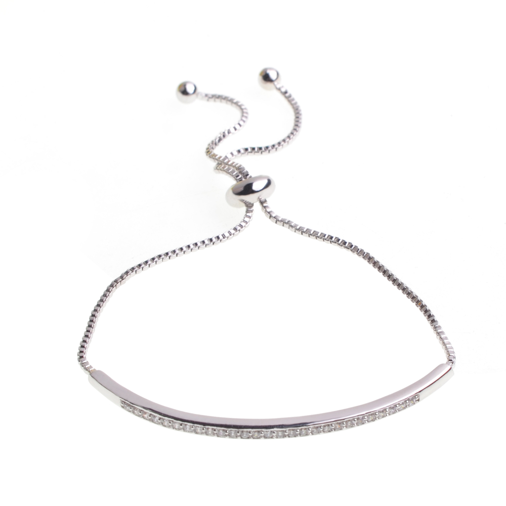 Fashion Alloy Adjustable Charm Bracelet Woman's Simple Diamond-studded Jewelry