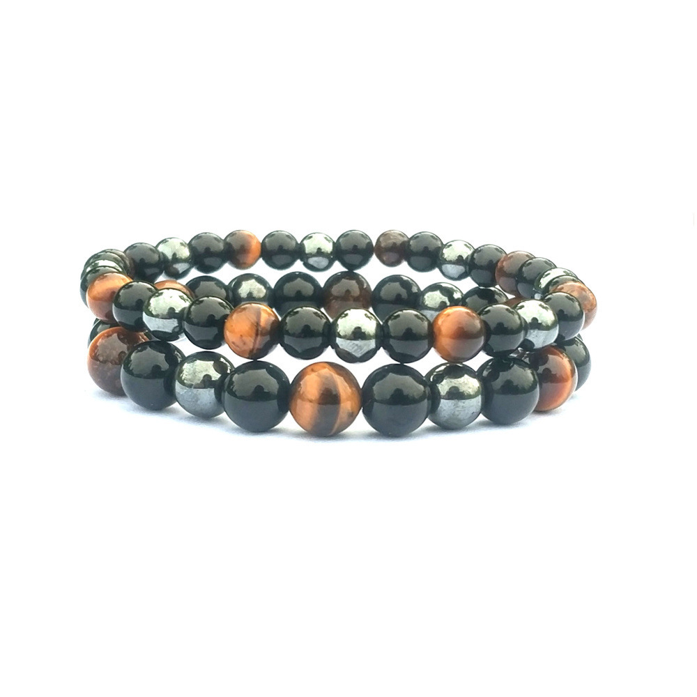 Hematite Tiger Eye Black Onyx 8MM Mixed Color Bracelet