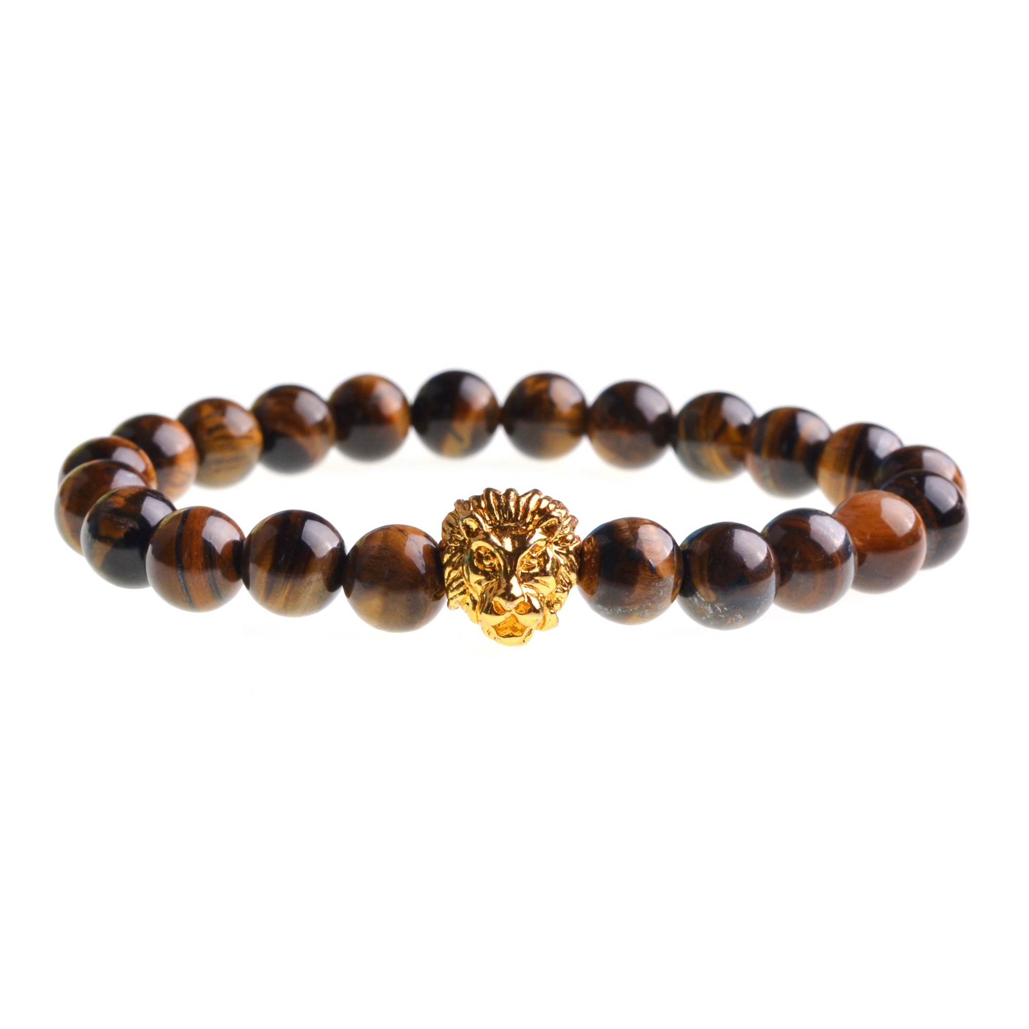 Natural Gemstone Bracelet Lion Head beads Bangles Charm For Men and Women