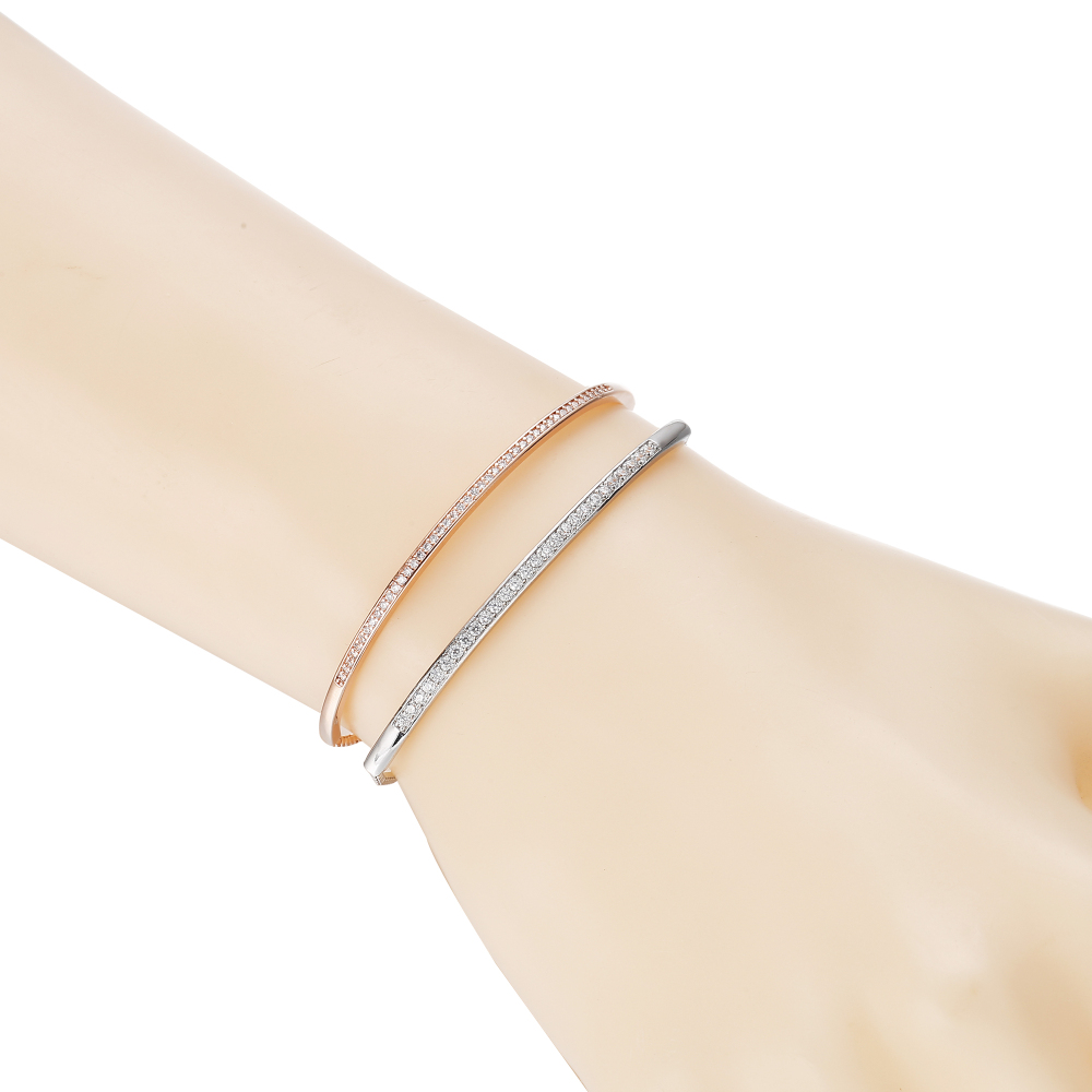 Fashion Alloy Adjustable Charm Bracelet Woman's Simple Diamond-studded Jewelry