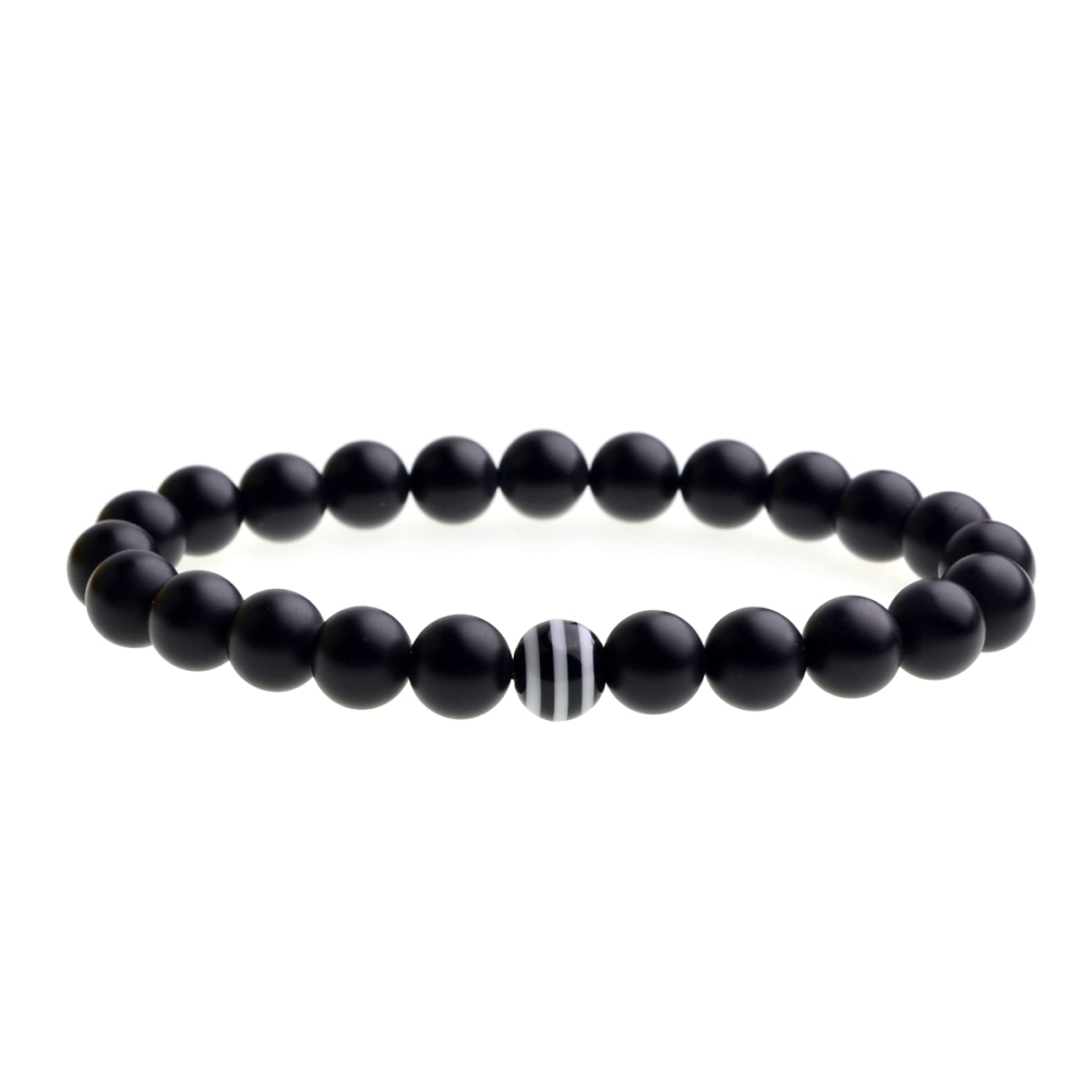 Black & White Balanced Howlite 8MM Bead Bracelet Multi-color Lava Charm Jewelry