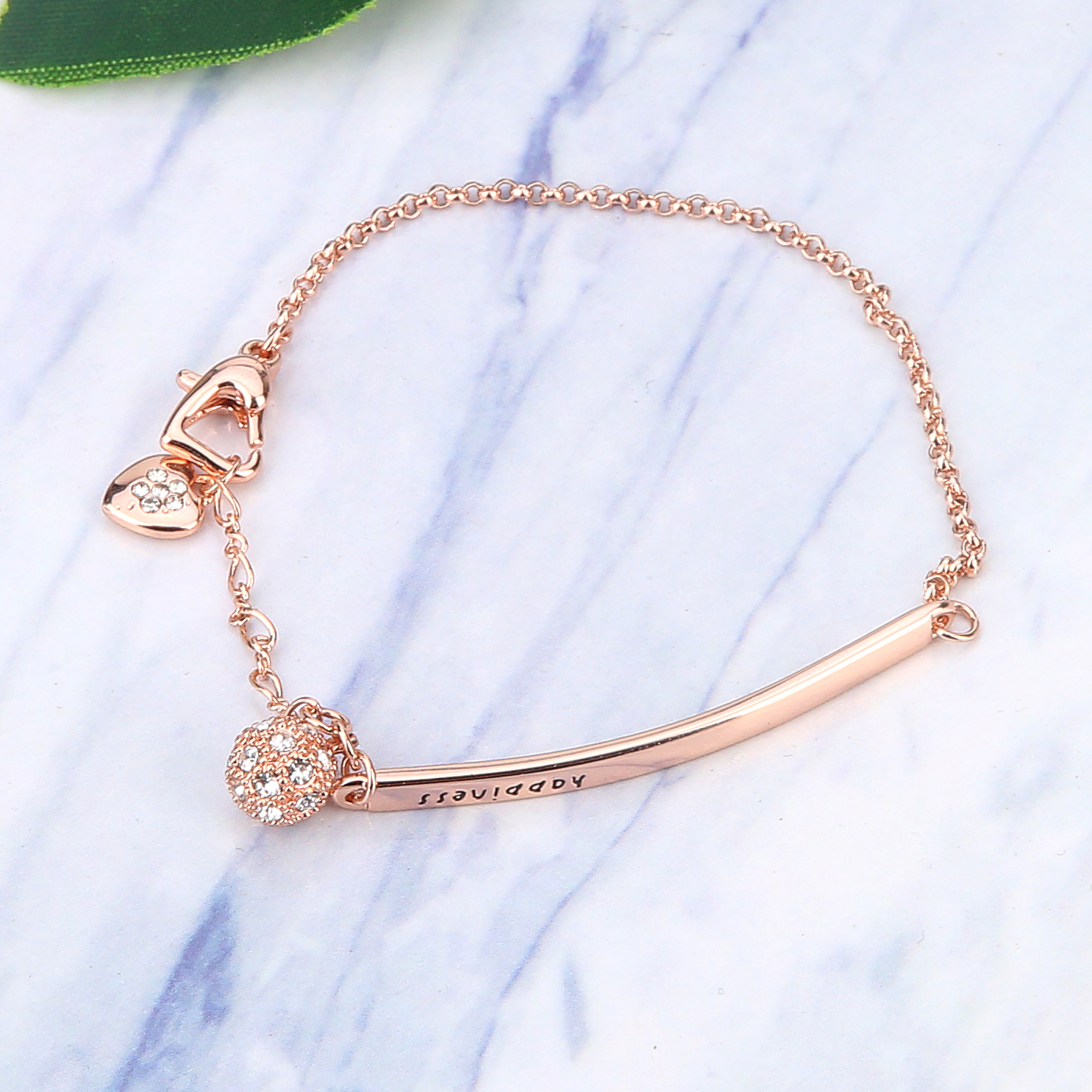 Stainless Stee Adjustable Bracelets Happiness Heartbeat Charm Jewelry for Women