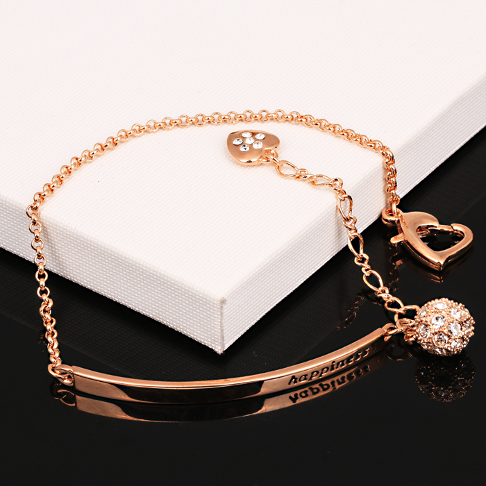 Stainless Stee Adjustable Bracelets Happiness Heartbeat Charm Jewelry for Women