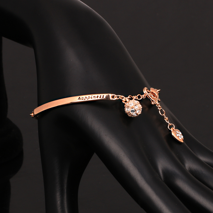 Stainless Stee Adjustable Bracelets Happiness Heartbeat Charm Jewelry for Women