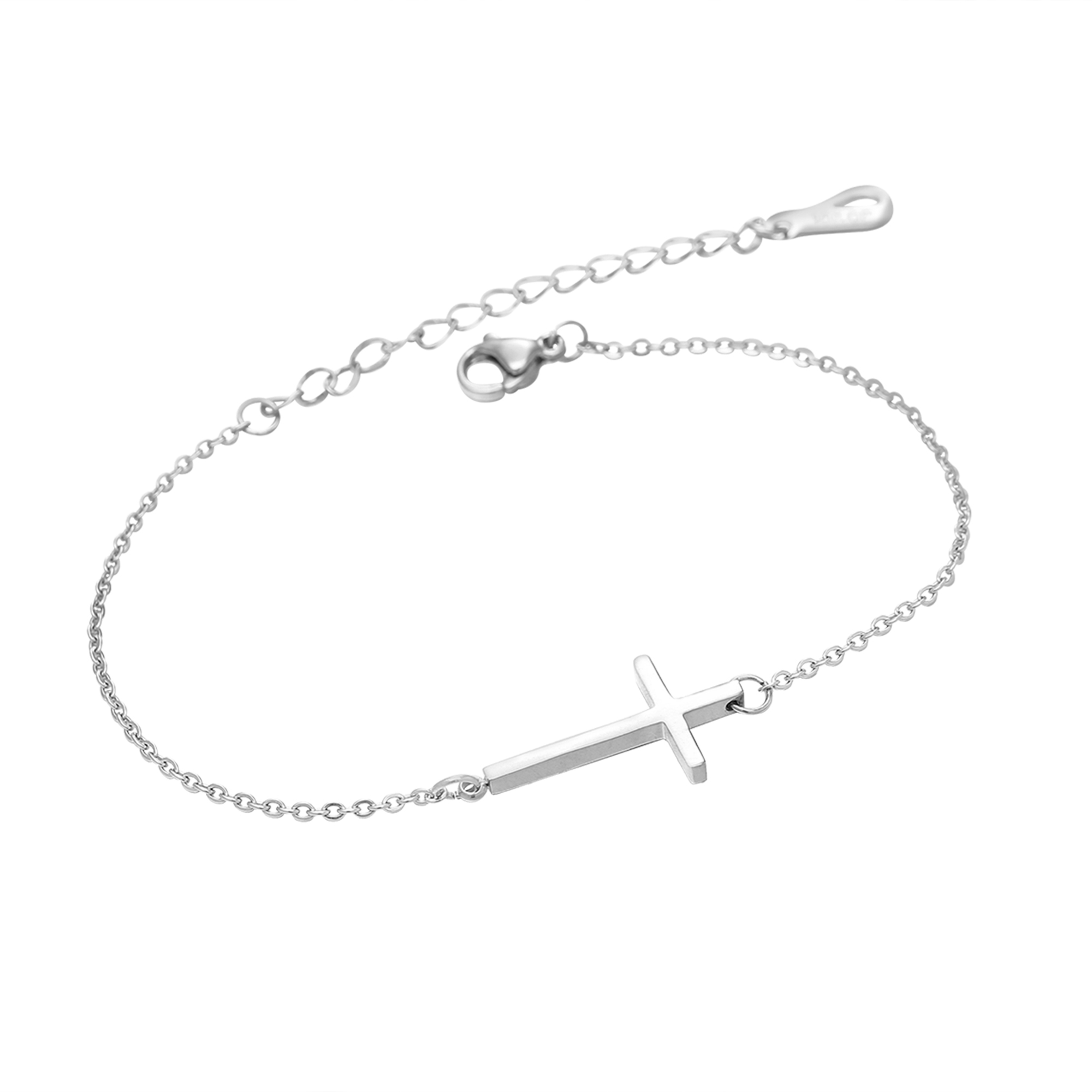 Silver Stainless Steel Cross Bracelet Women Fashion Gift For Women