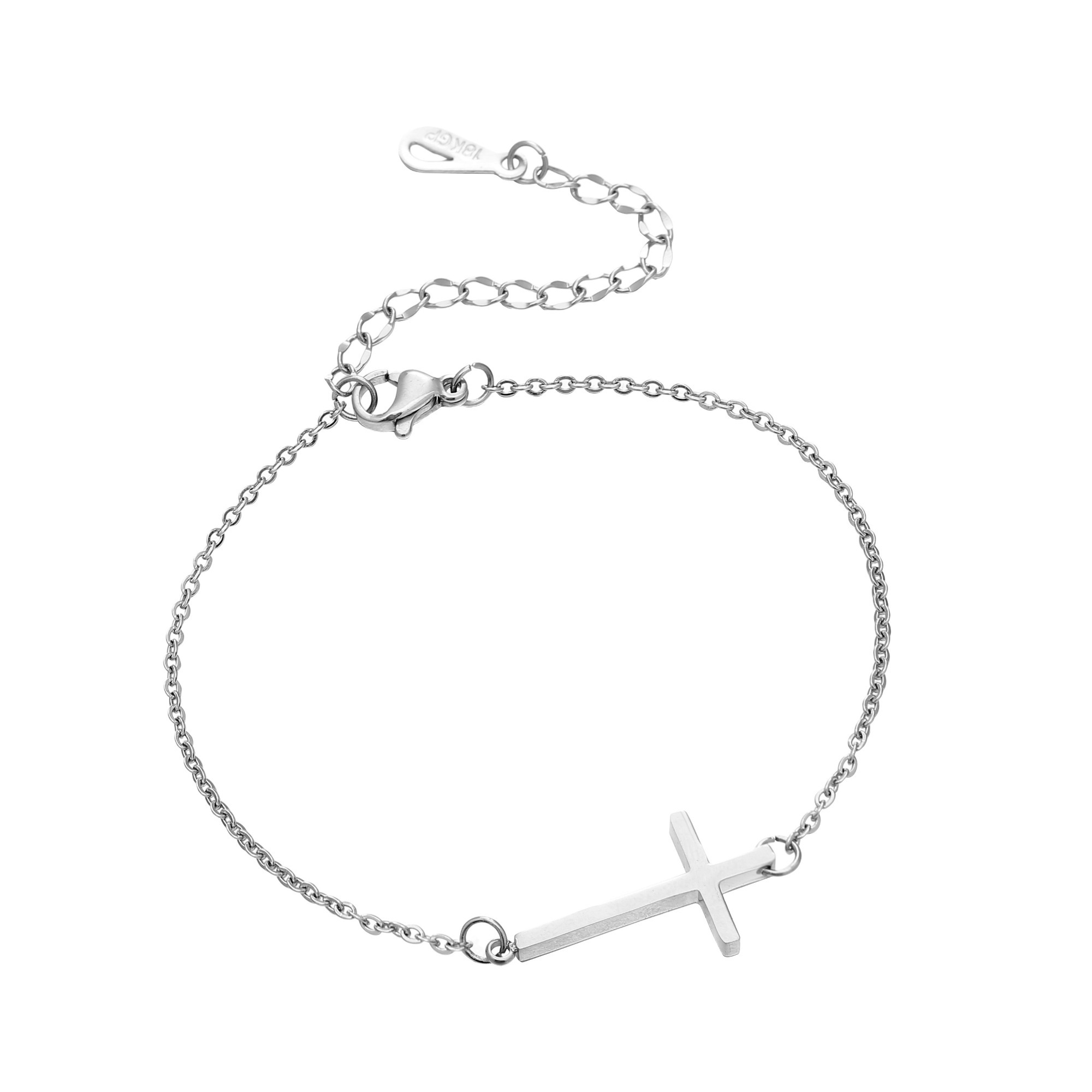 Silver Stainless Steel Cross Bracelet Women Fashion Gift For Women