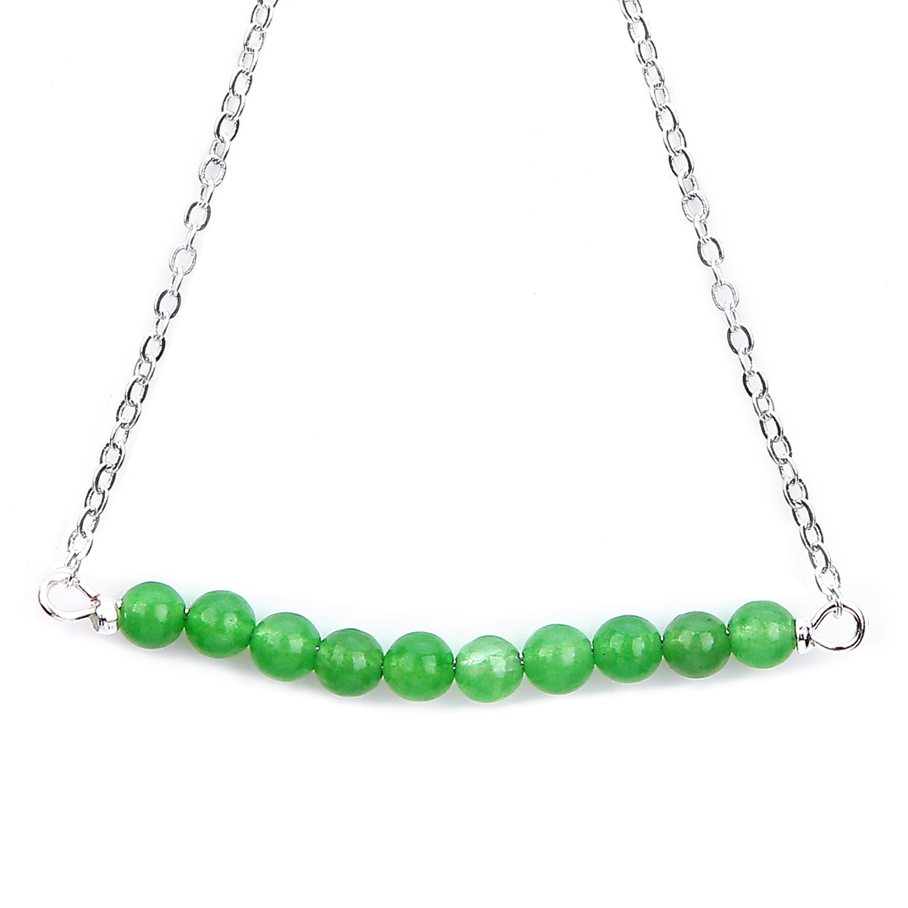 4mm Natural Agate Positioning Beads Chain Adjustable Bracelet for Girl