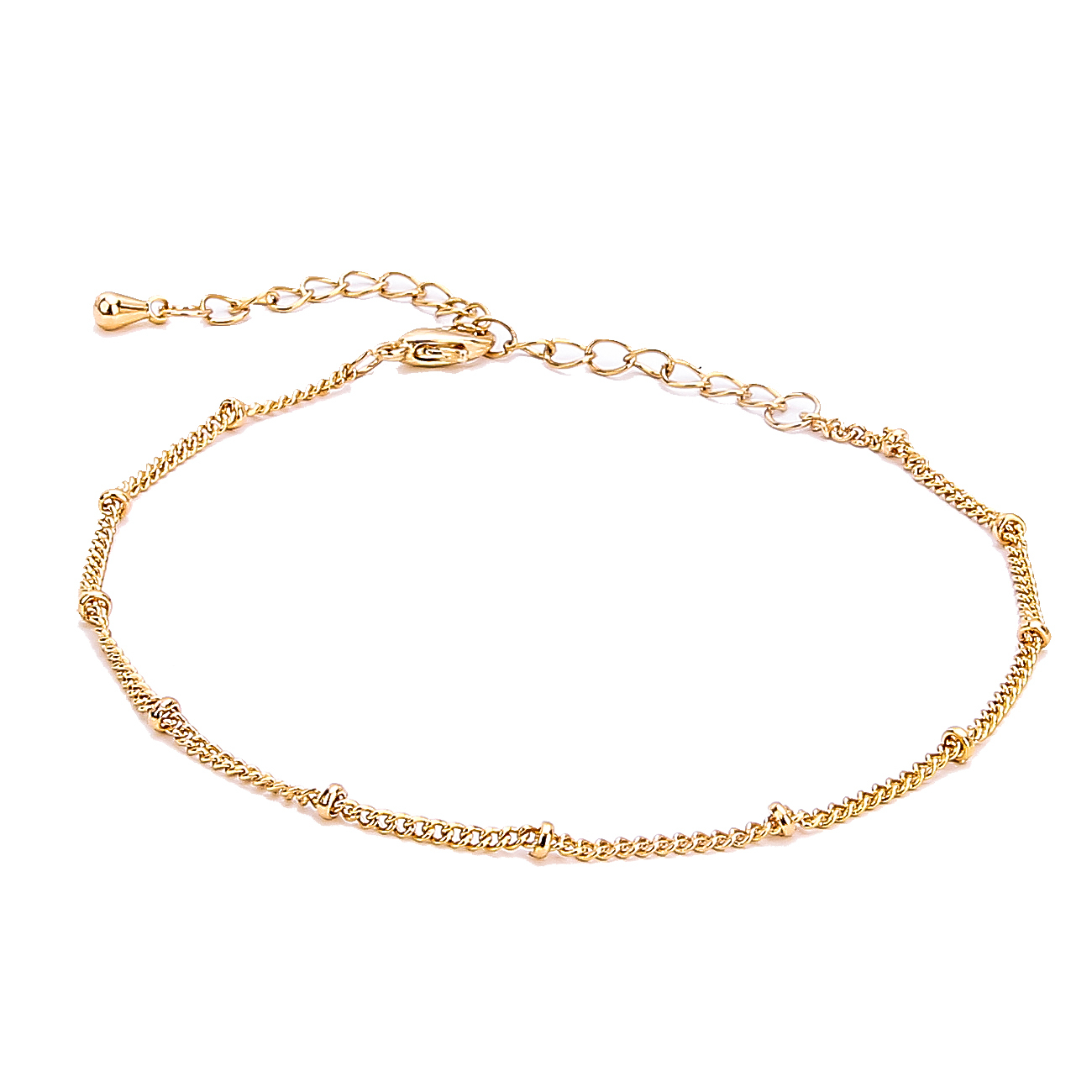 Fashion Metal Bean Chain Thin Chain Bead Ball Bracelet for Women