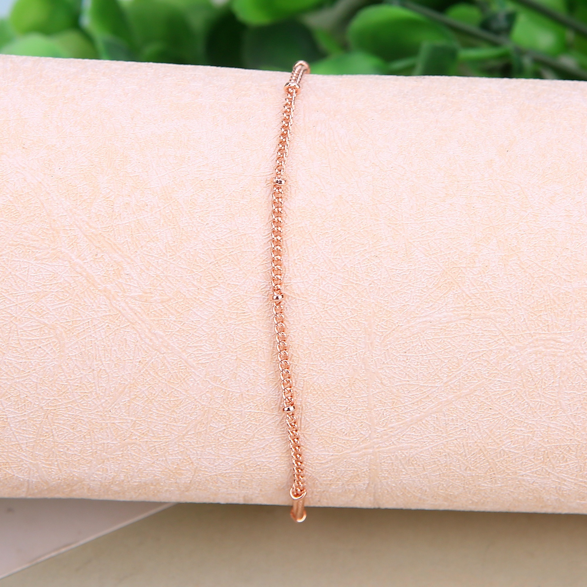 Fashion Metal Bean Chain Thin Chain Bead Ball Bracelet for Women
