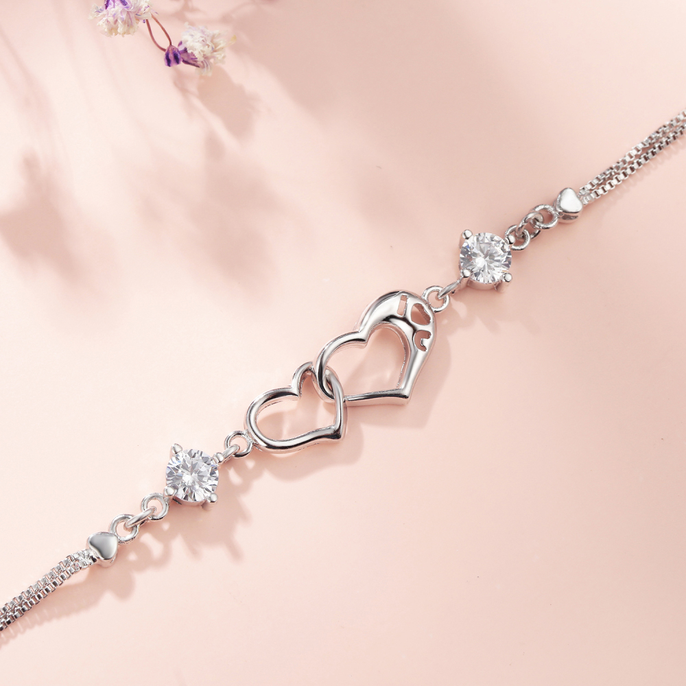 Zircon Women Chain Heart Bracelet Women Fashion Gift For Women Women Bracelet