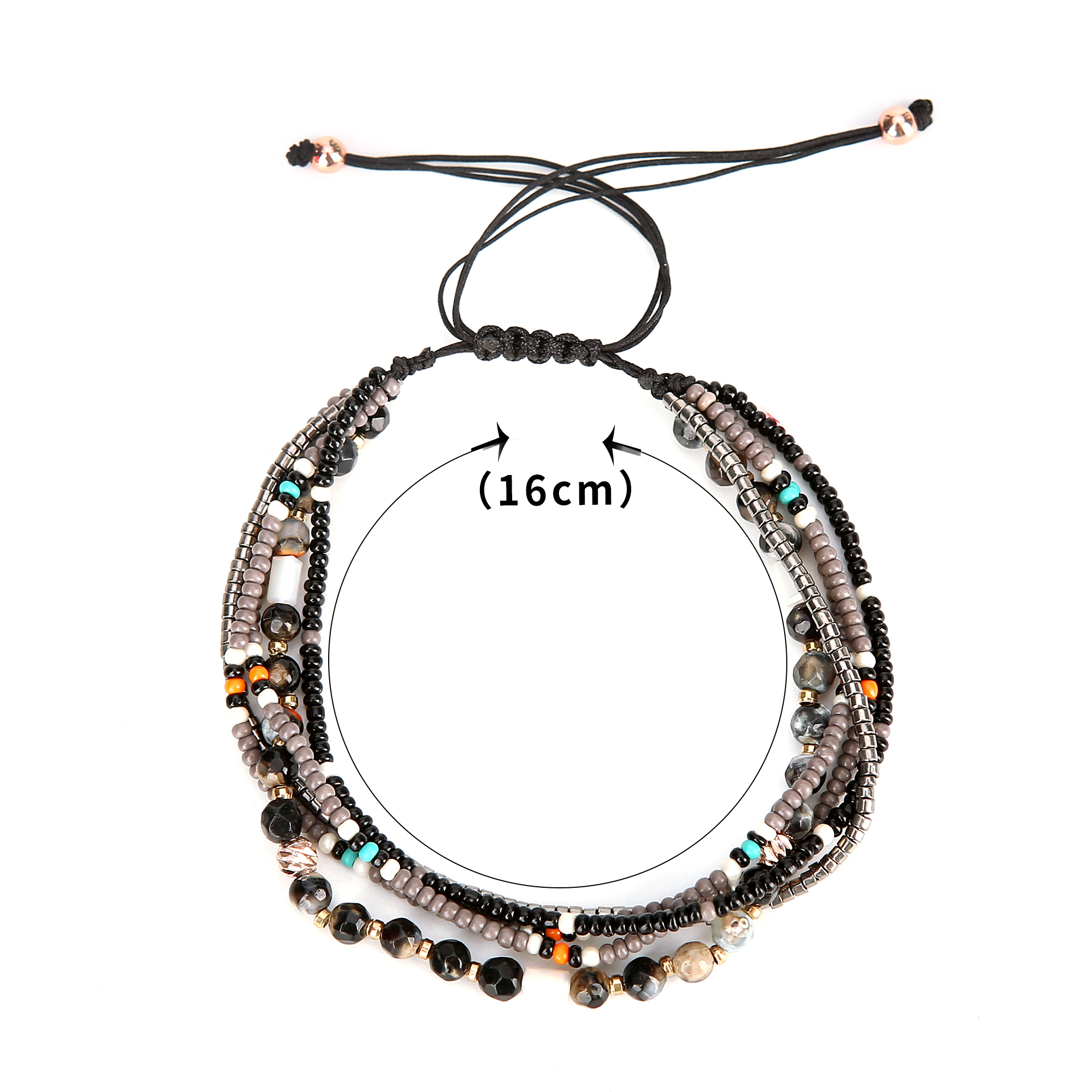 Handmade Multi-layer Bohemian Multi-Colored Sequin Gold Cuff Bracelet for Women
