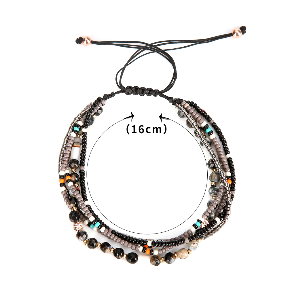 Handmade Multi-layer Bohemian Multi-Colored Sequin Gold Cuff Bracelet for Women