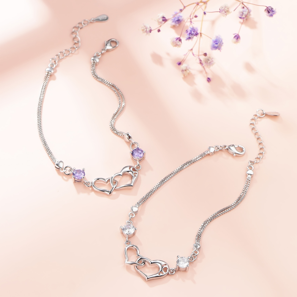Zircon Women Chain Heart Bracelet Women Fashion Gift For Women Women Bracelet