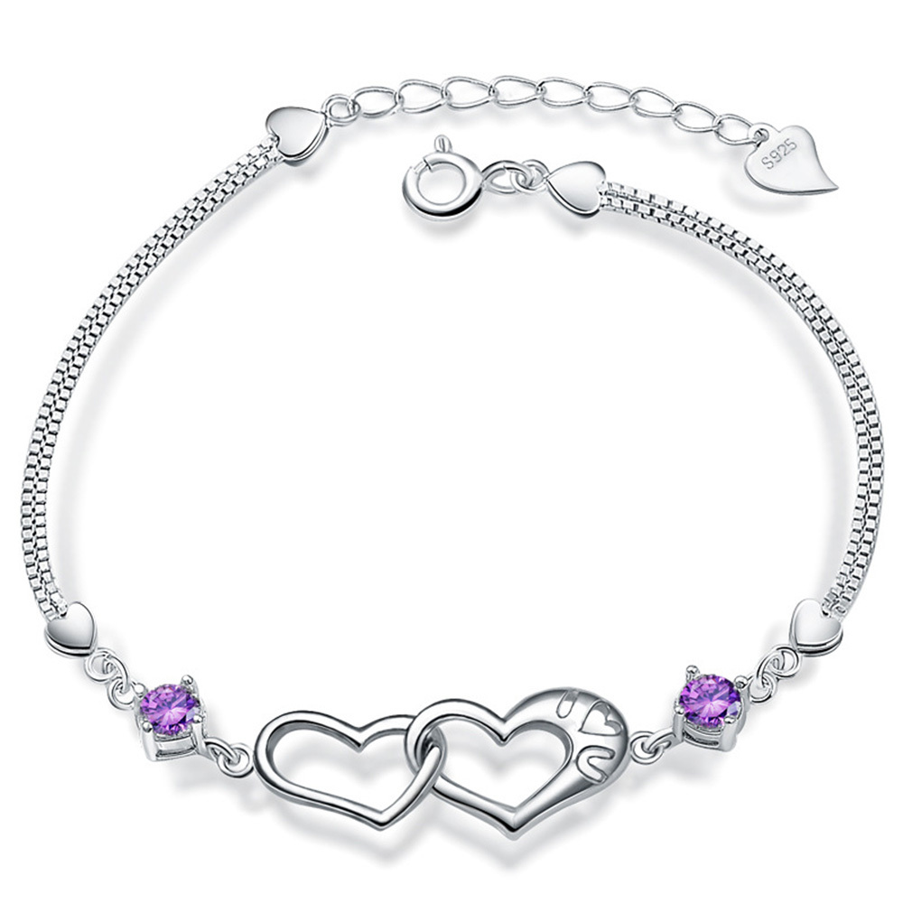 Zircon Women Chain Heart Bracelet Women Fashion Gift For Women Women Bracelet