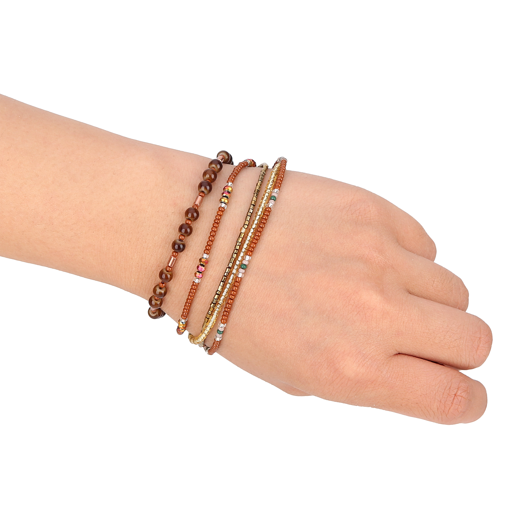 Handmade Multi-layer Bohemian Multi-Colored Sequin Gold Cuff Bracelet for Women
