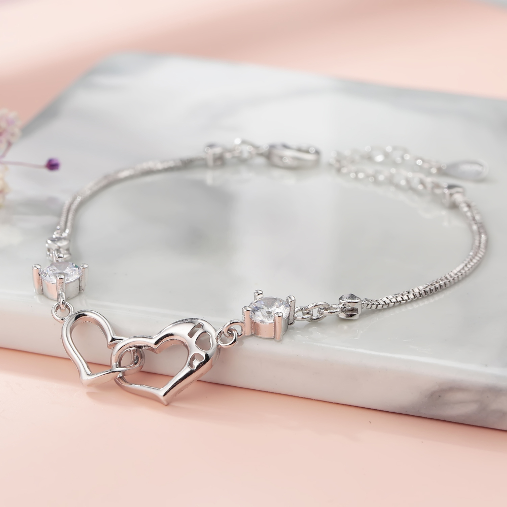Zircon Women Chain Heart Bracelet Women Fashion Gift For Women Women Bracelet