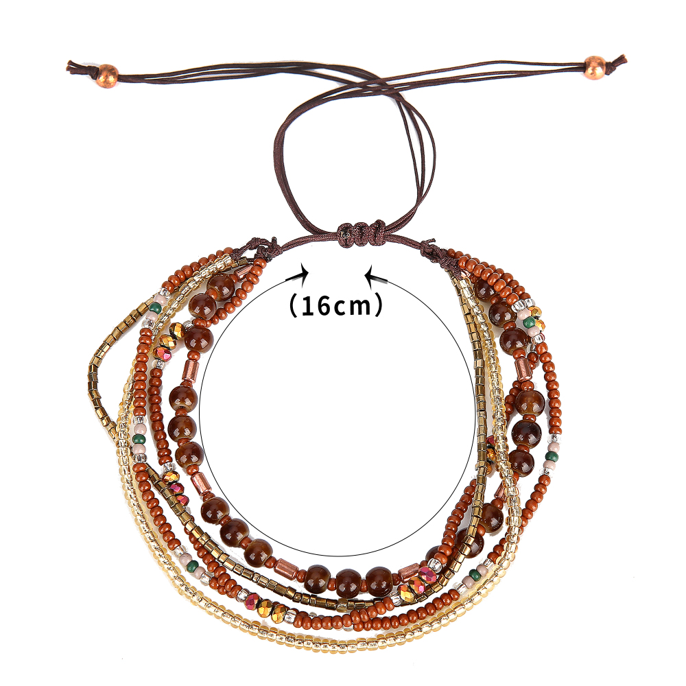 Handmade Multi-layer Bohemian Multi-Colored Sequin Gold Cuff Bracelet for Women