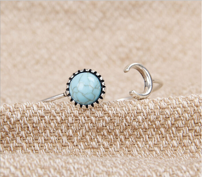 Fashion Accessories Marbled Circular Turquoise Opening Adjustable Bracelet
