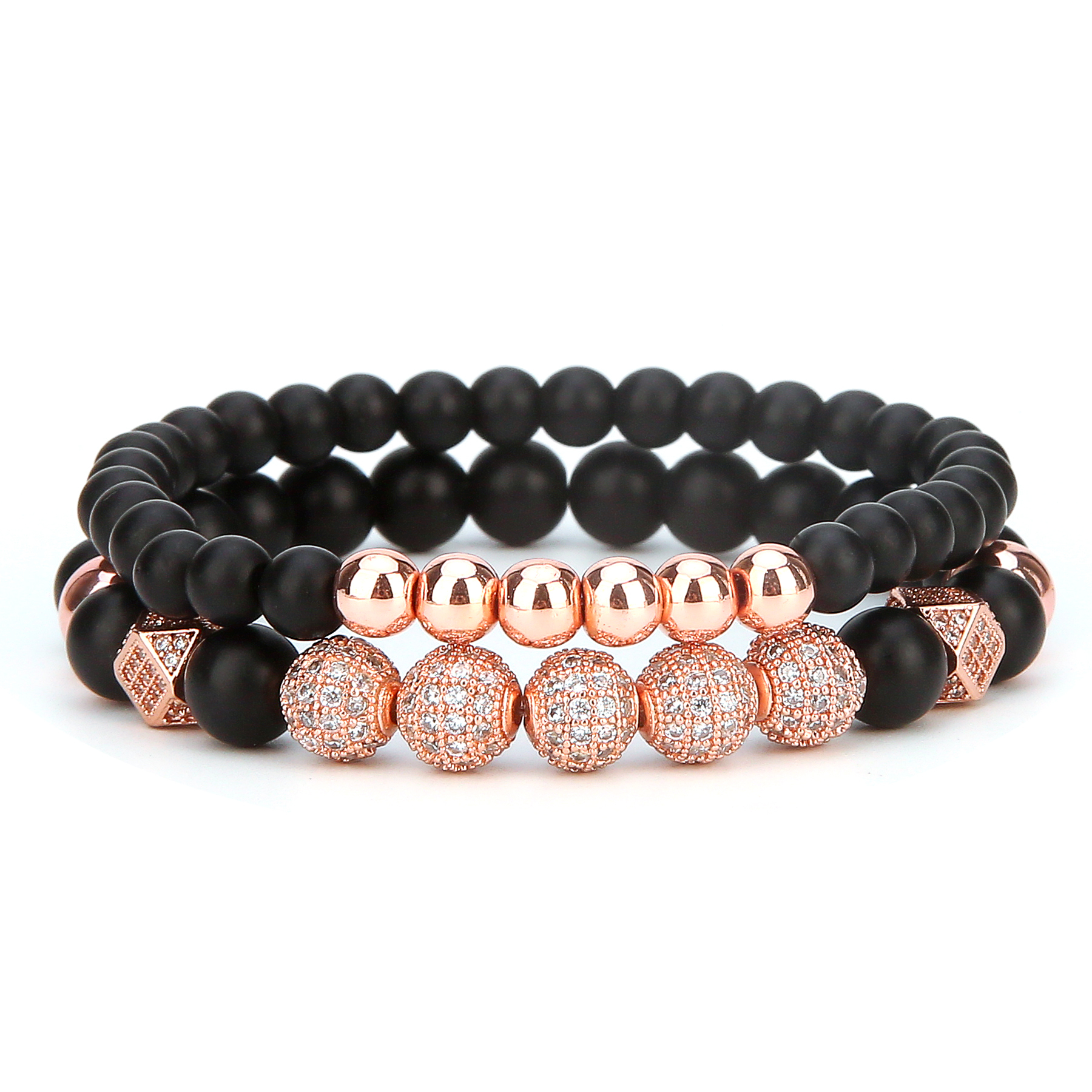 Rose Gold Zircon Bracelet Set Man Fashion Women Fashion Gift For Women Beautiful Beads