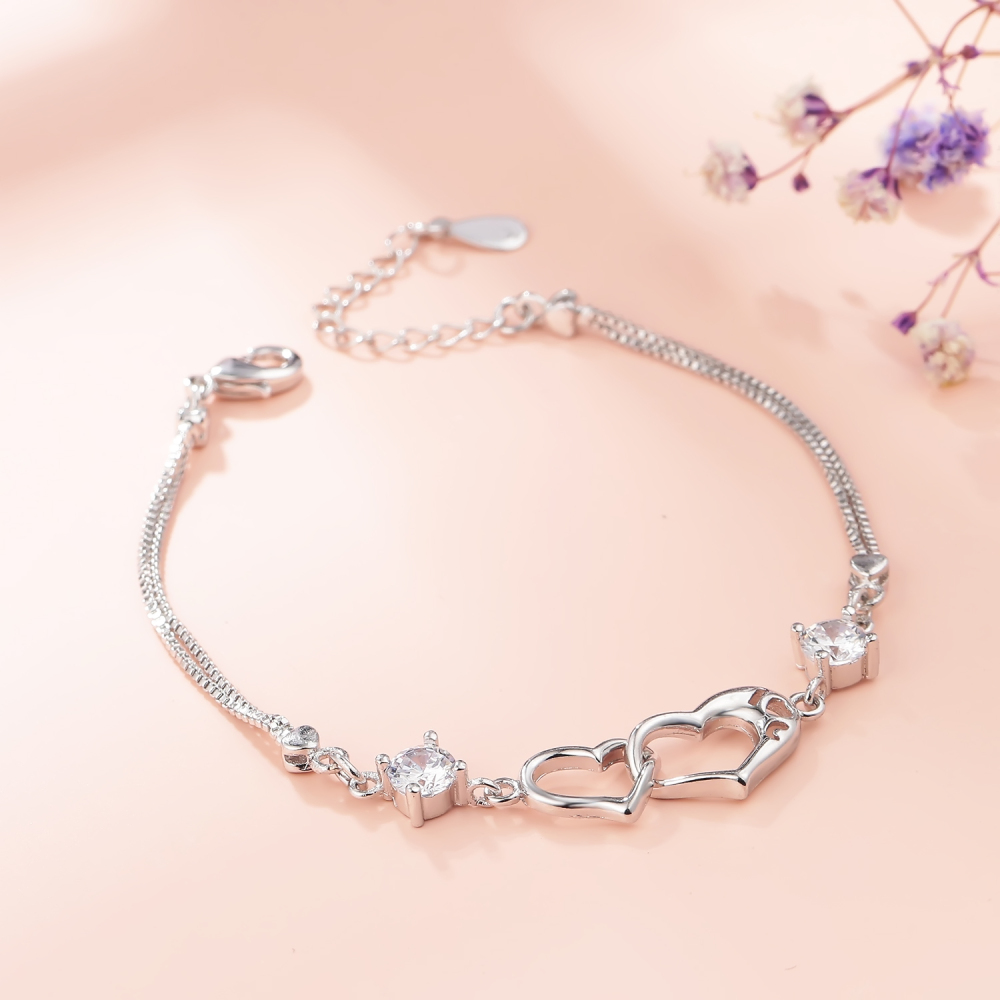 Zircon Women Chain Heart Bracelet Women Fashion Gift For Women Women Bracelet