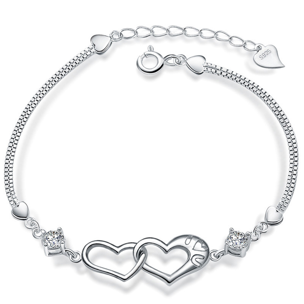 Zircon Women Chain Heart Bracelet Women Fashion Gift For Women Women Bracelet