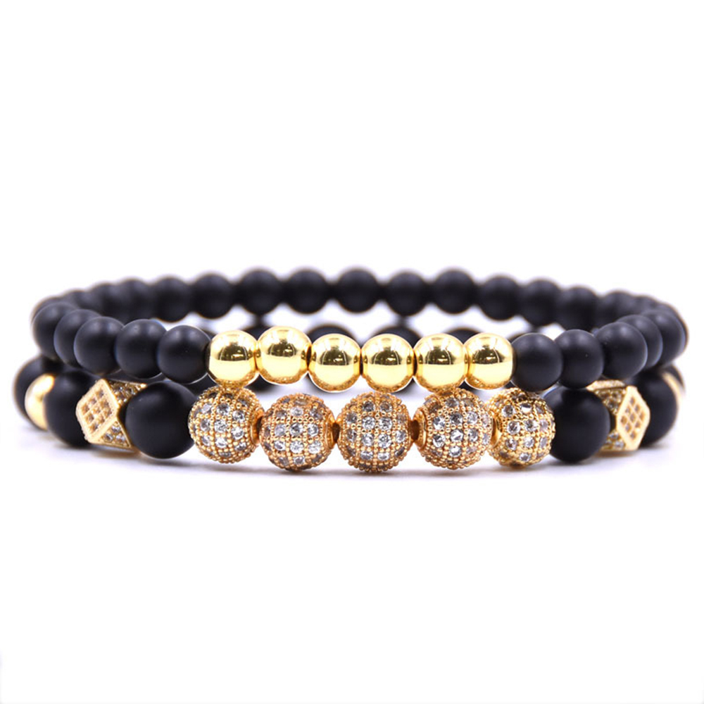 Rose Gold Zircon Bracelet Set Man Fashion Women Fashion Gift For Women Beautiful Beads